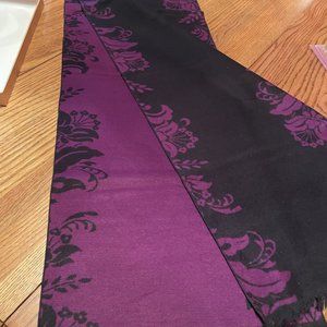 Silk Brushed Embroidered Chinese Scarf, Qichen "Back to Silk", 72 x12" Size